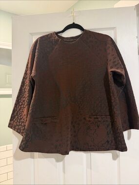 BITTE KAI RAND -Brown Textured Pullover Sweatshirt